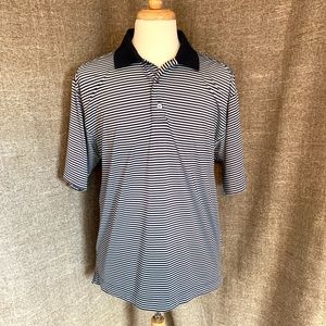 FootJoy Golf Polo Baby Blue and Navy Stripes M